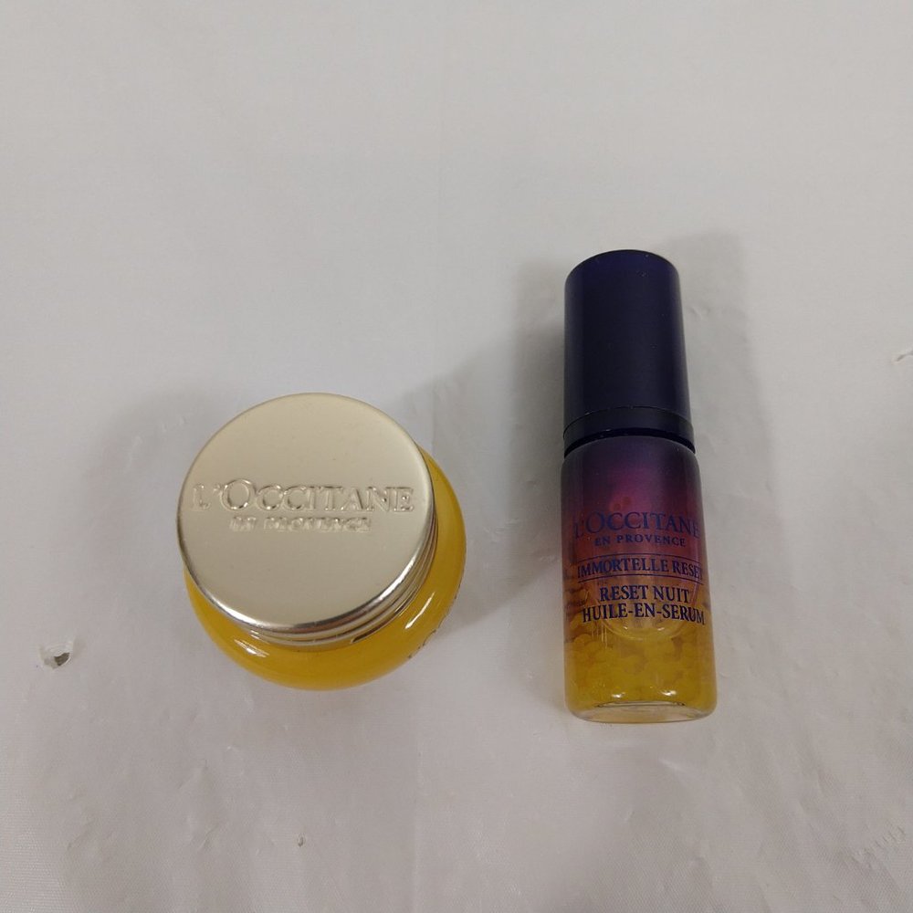 L'Occitane Immortelle Devine Cream, Reset Overnight Serum Travel Size - Picture 2 of 6